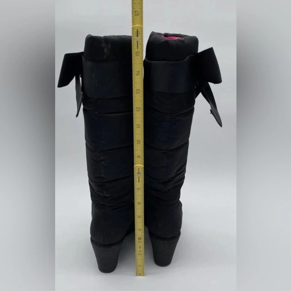 Kate Spade New York woman's Cagney black Quilted Wedge Heel snow boots